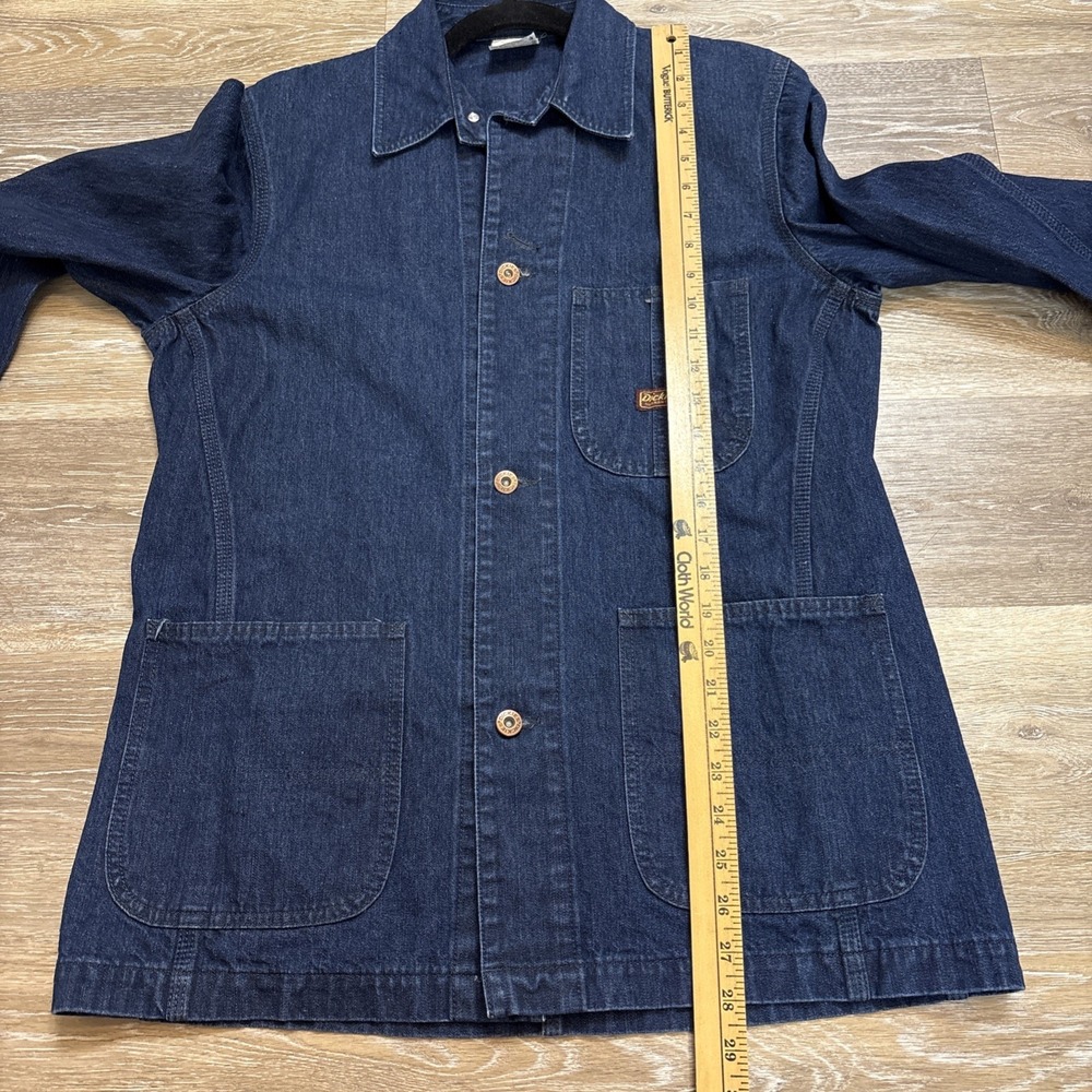 Vintage Dickies Chore Jacket White Oak Cone Blue Denim USA 100% Cotton L 42" EUC - Picture 9 of 14